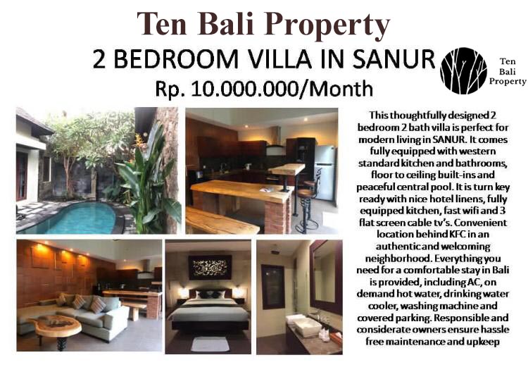 Lovely 2 Bedroom Villa for Rent in Sanur