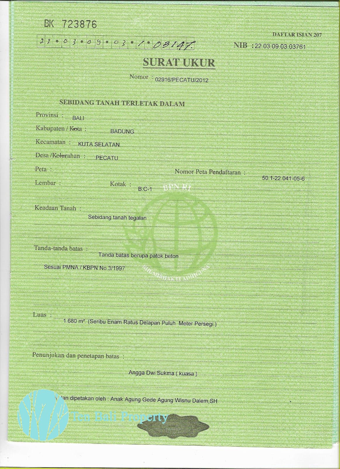 Ungasan, Bali, ,Land,For Sale,1197