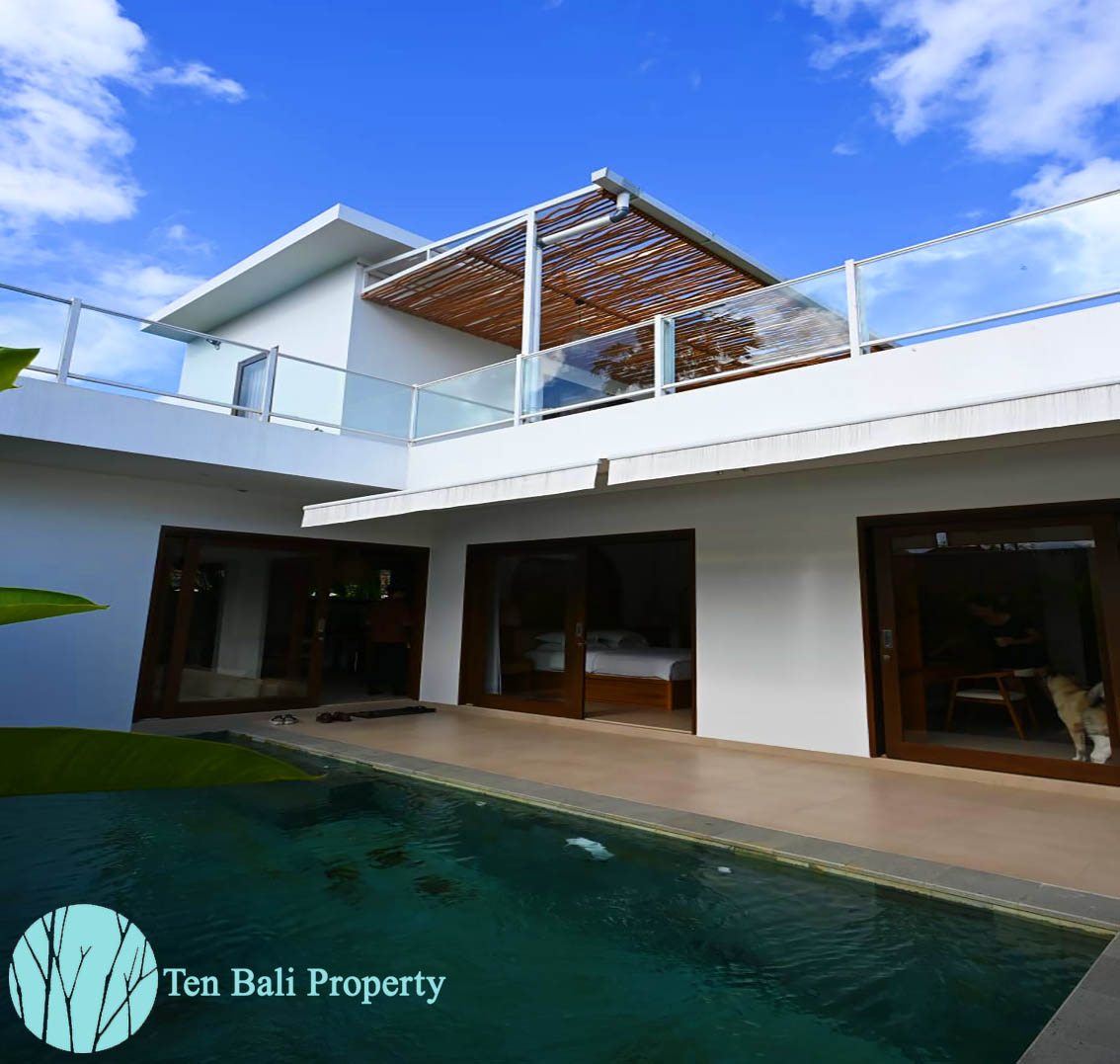 Pererenan property for rent, 2-bedroom villa, rice field views, modern design, WTC Gym, Pererenan Beach, Batu Bolong Beach, rental property, leasehold property, Bali real estate 