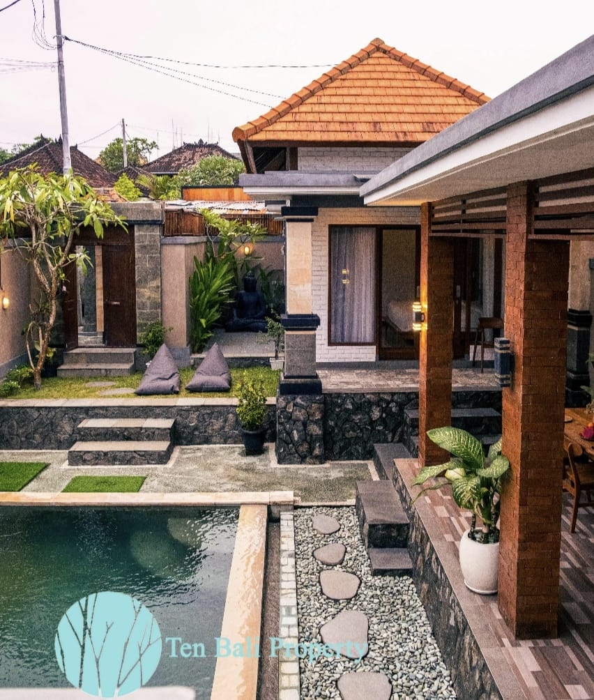  2BR villa for rent, Canggu Bali, private pool, peaceful location, luxury villa, villa with garden, short-term rental, long-term rental 